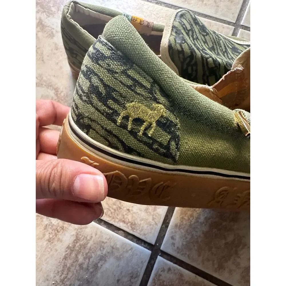 LAMB By Gwen Stefani Slip On Sneakers Army Green Printed Women's Size 9 L.A.M.B.